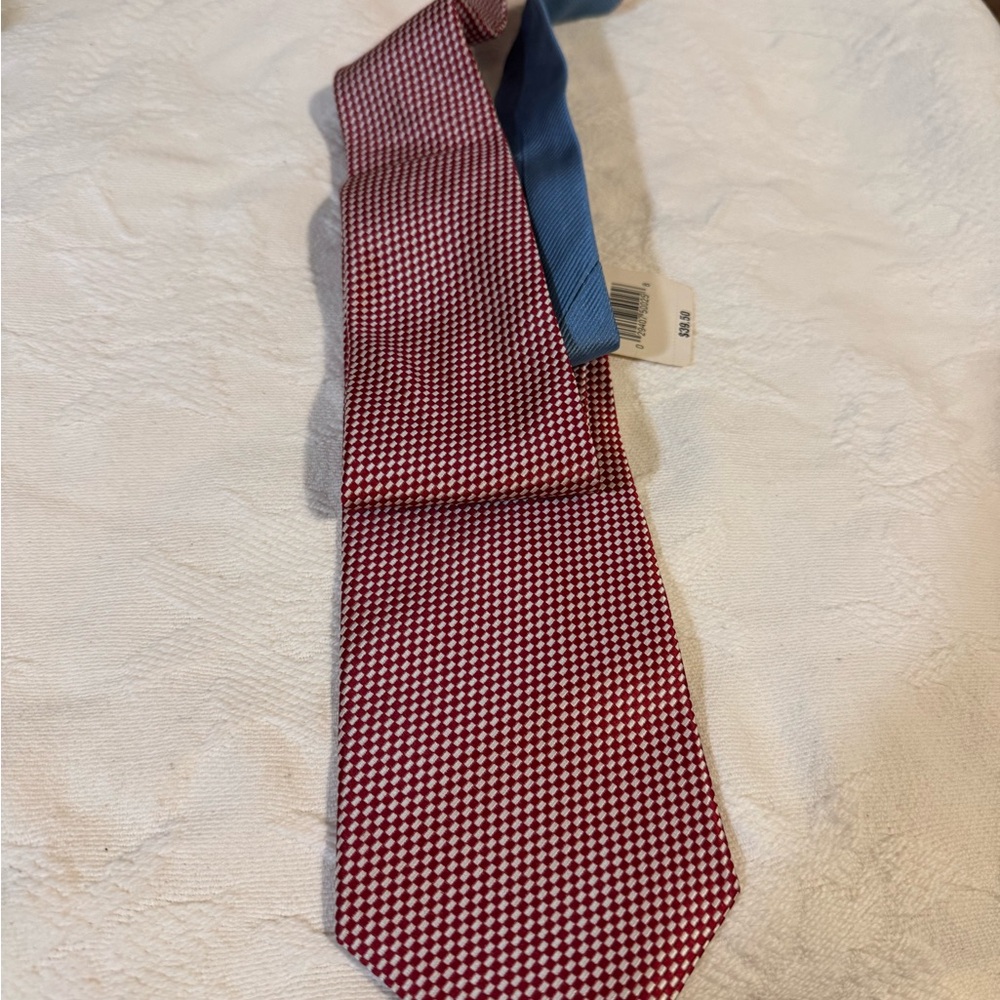 Tommy Hilfiger Red White Silk Tie‎ USA